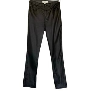 Abercrombie & Fitch Womens 90’s Slim High Rise Black Faux Leather Pants Sz 29/8